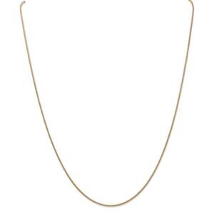 1.3mm 14k Yellow Gold Solid Round Snake Chain Necklace, 18 Inch